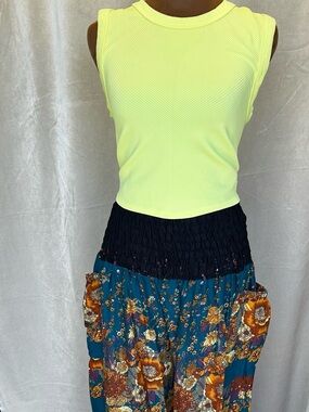 Free People Boho Set: Flowy Floral Pants + Top | Festival Outfit | Size M